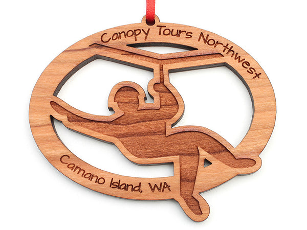 Canopy Tours Zipline Oval Ornament